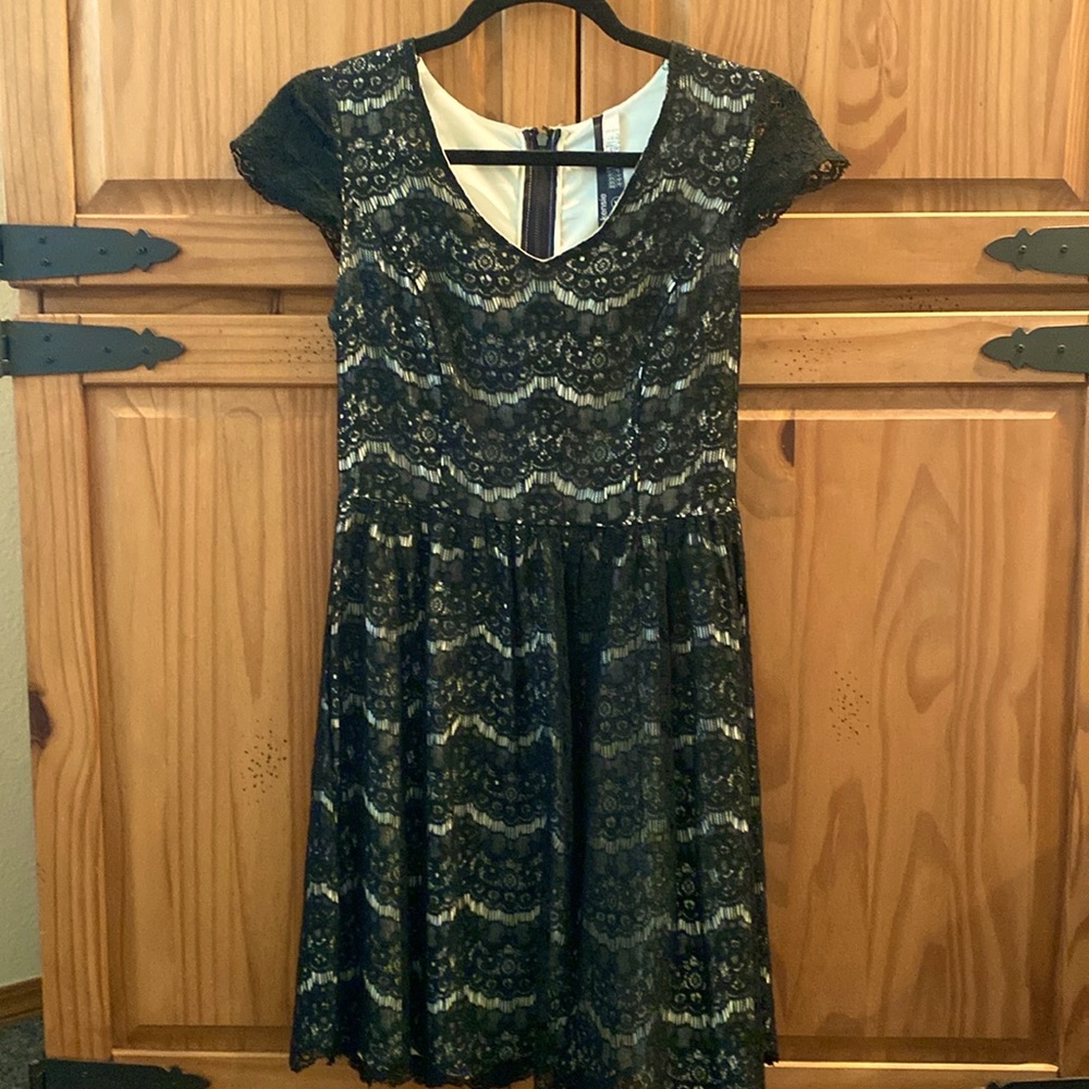 XS black lace dress